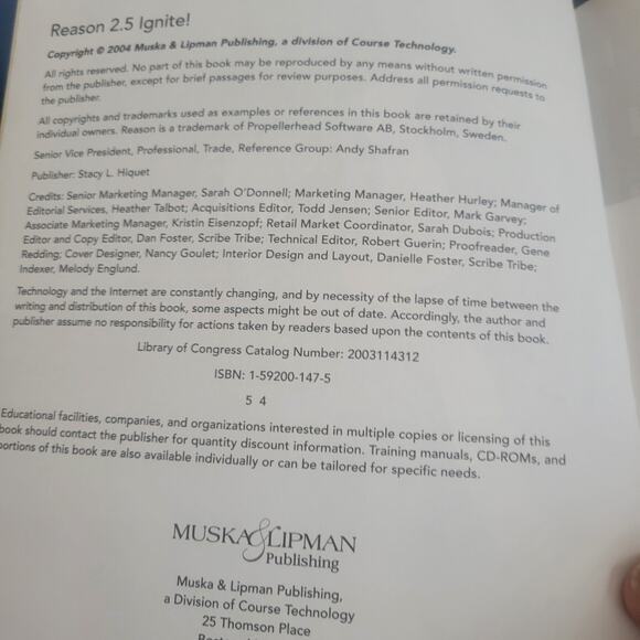Book Reason 2.5 Ignite by Chris Hawkins 2004 Instruction Manual without disks - Picture 5 of 9
